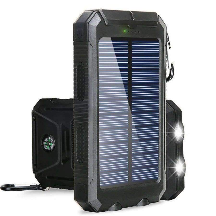 Planet Gates 30000mAh Dual USB Power Bank Waterproof Durable Portable Solar Charger Power Bank With Compass 2 LED light for iphone5 6 7 8 X