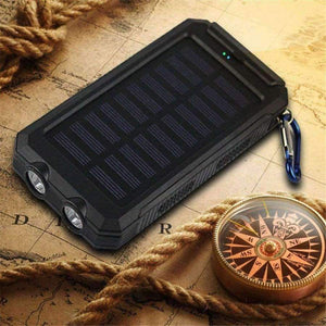 Planet Gates 30000mAh Dual USB Power Bank Waterproof Durable Portable Solar Charger Power Bank With Compass 2 LED light for iphone5 6 7 8 X