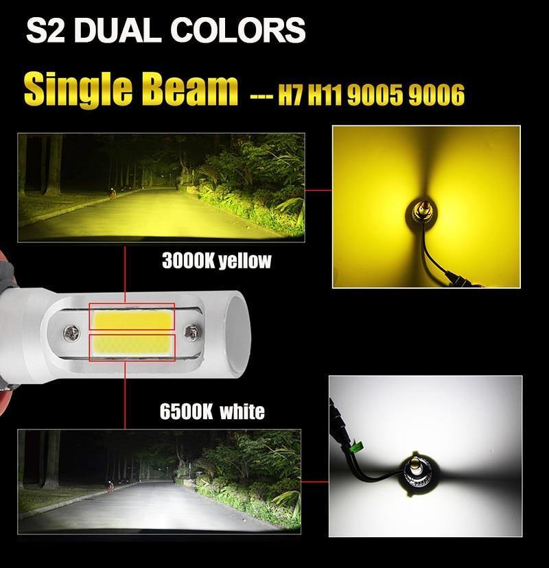 Planet Gates 3000K and 6500K / China / 9007/HB5 Hi/Lo H4 Led Light Headlight Lamp Dual Colors H7 H4 H1 H8 H11 H13 9005 9006 HB4 Car Light H7 Car Led Light Bulb H3 Fog Light