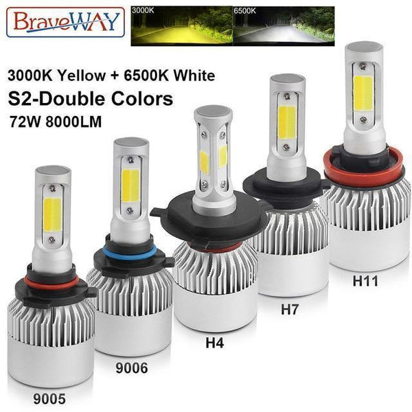 Planet Gates 3000K and 6500K / China / 9007/HB5 Hi/Lo H4 Led Light Headlight Lamp Dual Colors H7 H4 H1 H8 H11 H13 9005 9006 HB4 Car Light H7 Car Led Light Bulb H3 Fog Light