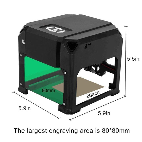 Planet Gates 3000mw CNC Laser Engraver DIY Logo Mark Printer Cutter Laser Engraving Machine Woodworking 80x80mm Engraving Range 3W Mini Laser