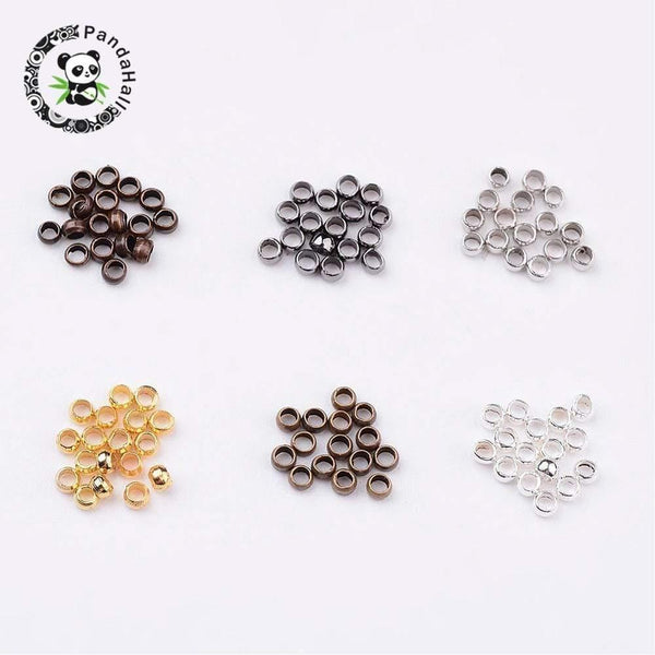 Planet Gates 3000pcs Crimp End Beads Jewelry Findings For Necklace Earring Bracelets DIY Making 2mm  Mixed Color  Hole: 1.2mm; 500pcs/color