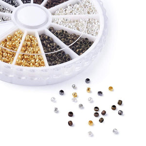 Planet Gates 3000pcs Crimp End Beads Jewelry Findings For Necklace Earring Bracelets DIY Making 2mm  Mixed Color  Hole: 1.2mm; 500pcs/color