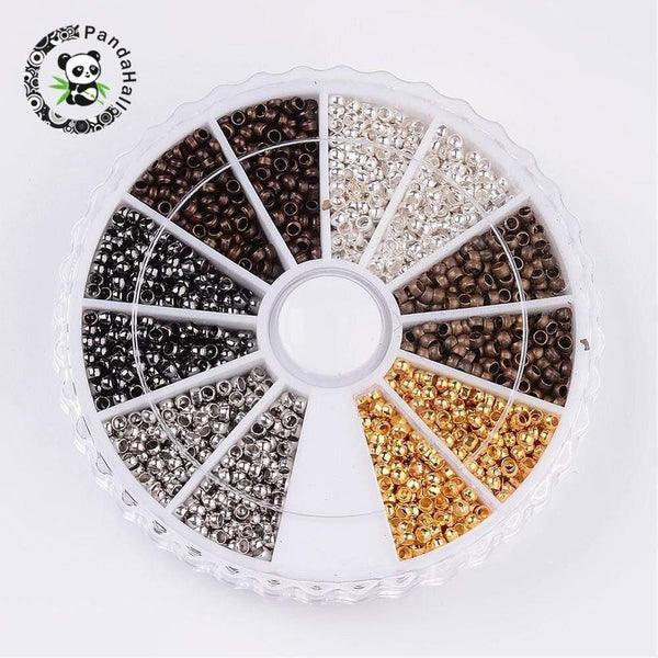 Planet Gates 3000pcs Crimp End Beads Jewelry Findings For Necklace Earring Bracelets DIY Making 2mm  Mixed Color  Hole: 1.2mm; 500pcs/color
