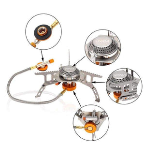 Planet Gates 3000W Outdoor Gas Stove Mini Camping Stove Burner Cooking Picnic Portable Foldable Furnace Lightweight Split Burner Stove