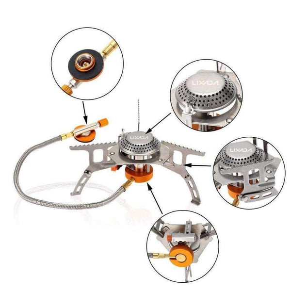 Planet Gates 3000W Outdoor Gas Stove Mini Camping Stove Burner Cooking Picnic Portable Foldable Furnace Lightweight Split Burner Stove