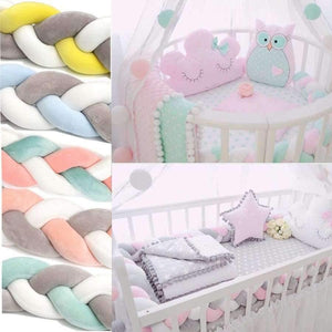 Planet Gates 300CM Baby  Child Soft Knit Knot Ball Long Pillow Strip Baby Bedding Stuffs Kids Room Decoration Baby Bed Bumper