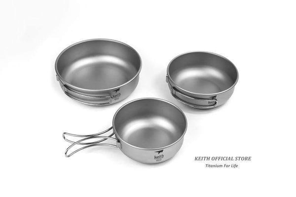 Planet Gates 300ml Camping Titanium Bowls 300ml-600ml With Titanium Folding Handles Folding Bowls Cookware Tableware Cutlery Ti5323-Ti5326