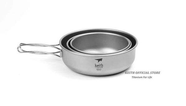 Planet Gates 300ml Camping Titanium Bowls 300ml-600ml With Titanium Folding Handles Folding Bowls Cookware Tableware Cutlery Ti5323-Ti5326