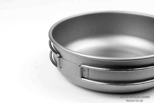 Planet Gates 300ml Camping Titanium Bowls 300ml-600ml With Titanium Folding Handles Folding Bowls Cookware Tableware Cutlery Ti5323-Ti5326