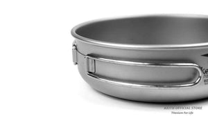 Planet Gates 300ml Camping Titanium Bowls 300ml-600ml With Titanium Folding Handles Folding Bowls Cookware Tableware Cutlery Ti5323-Ti5326