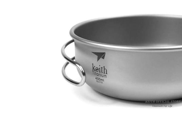 Planet Gates 300ml Camping Titanium Bowls 300ml-600ml With Titanium Folding Handles Folding Bowls Cookware Tableware Cutlery Ti5323-Ti5326