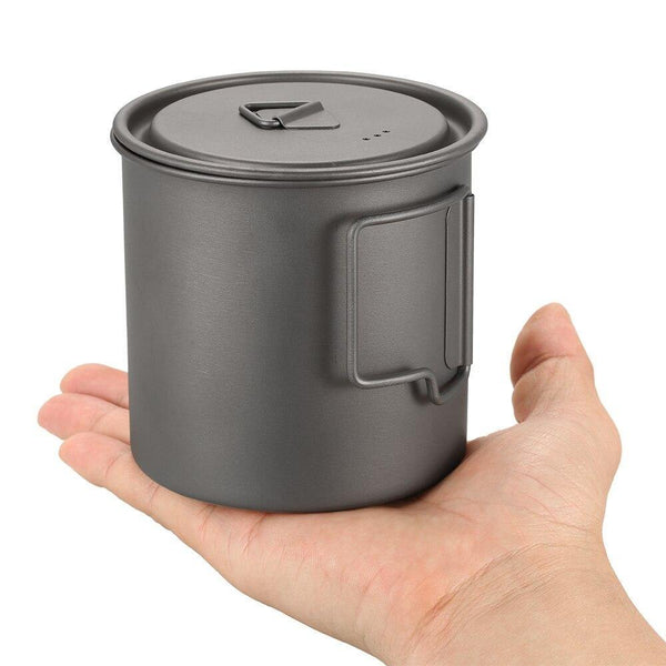 Planet Gates 300ml Outdoor Titanium Cup Mug Pots Tableware Camping Cup Picnic Water Cup Mug of Coffee Tea with Lid 300/350/420/550/650/750ml