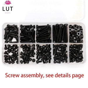 300pcs/set Black Din912 M2 M2.5 M3  Allen Bolt Hex Socket Round Cap Head Screw And Nut Assortment Kit Set