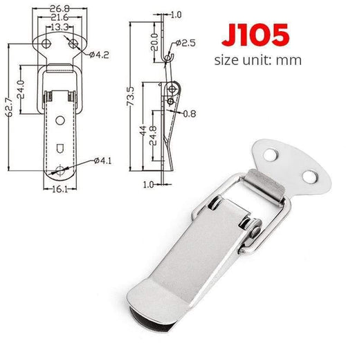 Planet Gates 3010 5xJ105 5PCS KAK J107 Hardware Cabinet Boxes Spring Loaded Latch Catch Toggle Hasp 46*21 Mild Steel Hasp For Sliding Door Simple Window