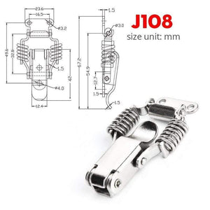 Planet Gates 3010 5xJ108 5PCS KAK J107 Hardware Cabinet Boxes Spring Loaded Latch Catch Toggle Hasp 46*21 Mild Steel Hasp For Sliding Door Simple Window