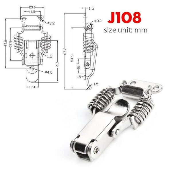 Planet Gates 3010 5xJ108 5PCS KAK J107 Hardware Cabinet Boxes Spring Loaded Latch Catch Toggle Hasp 46*21 Mild Steel Hasp For Sliding Door Simple Window