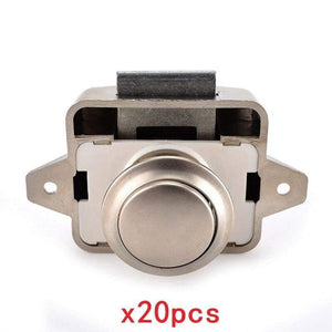 Planet Gates 3010 Big-Pearl Nickel 20 Pack, KAK Car Camper Lock - 20mm Push Lock for Camper Cars, RV Yacht Push lock - Locks for Hardware, Furniture, Cabinets
