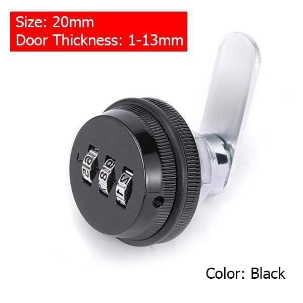 Planet Gates 3010 Black 20mm Combination Cabinet Lock Black/Silver Zinc Alloy Password Locks Security Home Automation Cam Lock For Mailbox Cabinet Door
