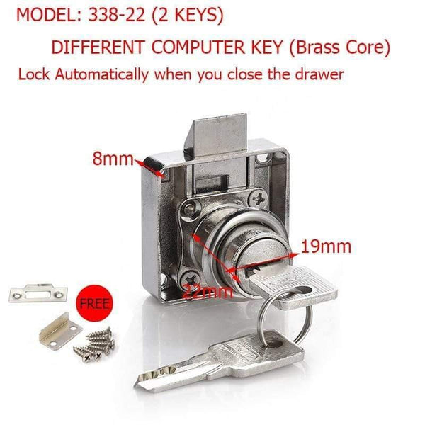 Planet Gates 3010 Brass 338-22 High-grade Desk Drawer Lock Wardrobe Locks Cabinet Locks Furniture Cam Locks