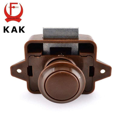 Planet Gates 3010 Brown Camper Car Push Lock Diameter 26mm RV Caravan Boat Motor Home Cabinet Drawer Latch Button Locks For Furniture Hardware
