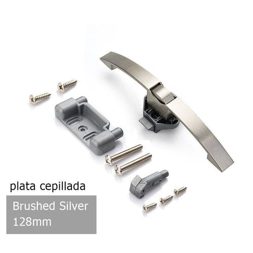 Planet Gates 3010 Brushed Silver 128mm Camper Car Push Lock With Handle RV Caravan Boat Motor Home Cabinet Drawer Latch Button Locks For Furniture Handle Hardware