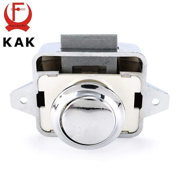 Planet Gates 3010 chrome Camper Car Push Lock Diameter 26mm RV Caravan Boat Motor Home Cabinet Drawer Latch Button Locks For Furniture Hardware
