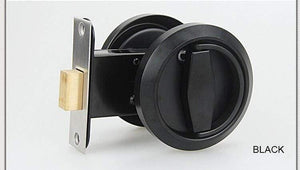 Planet Gates 3010 Double Size-Black Stainless Steel 304 Recessed Invisible Cup Handle Privacy Hidden Door Locks Cabinet Pulls Handle Fire Proof Disk Ring Lock
