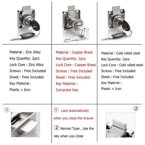 KAK-101 High-grade Desk Drawer Lock Wardrobe Locks Cabinet Locks Furniture Cam Locks