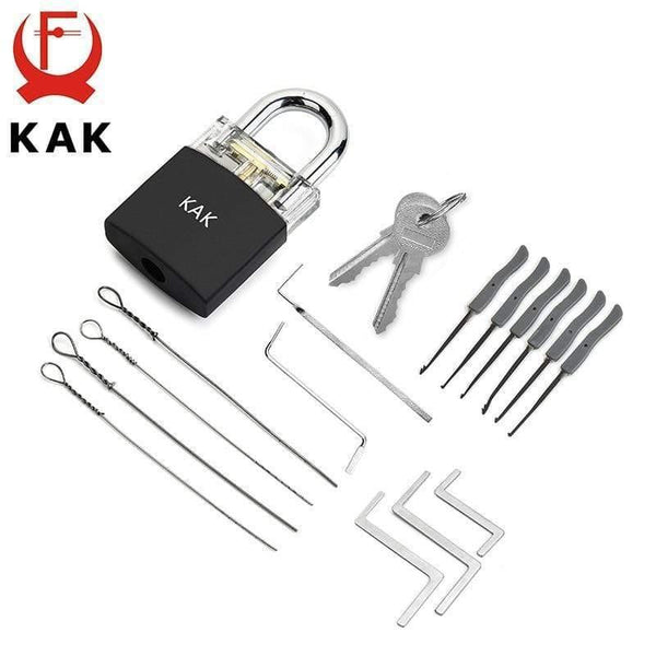 Planet Gates 3010 Locksmith Practice Lock Tension Wrench Tool Pick Set Hook Combination Padlock Broken Key Extractor Tools Hardware With Cover