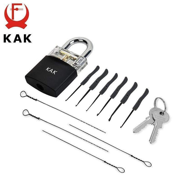 Planet Gates 3010 Locksmith Practice Lock Tension Wrench Tool Pick Set Hook Combination Padlock Broken Key Extractor Tools Hardware With Cover