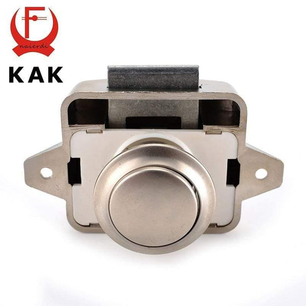 Planet Gates 3010 pearl nikel Camper Car Push Lock Diameter 26mm RV Caravan Boat Motor Home Cabinet Drawer Latch Button Locks For Furniture Hardware