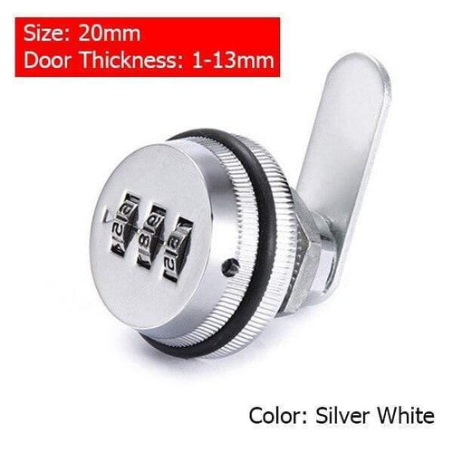 Planet Gates 3010 Silver 20mm Combination Cabinet Lock Black/Silver Zinc Alloy Password Locks Security Home Automation Cam Lock For Mailbox Cabinet Door
