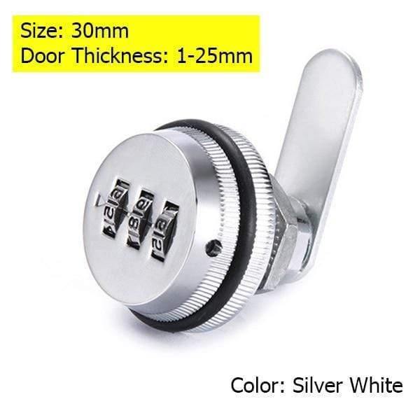 Planet Gates 3010 Silver 30mm Combination Cabinet Lock Black/Silver Zinc Alloy Password Locks Security Home Automation Cam Lock For Mailbox Cabinet Door