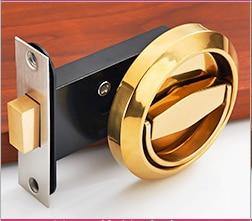 Planet Gates 3010 Single Side-Gold Stainless Steel 304 Recessed Invisible Cup Handle Privacy Hidden Door Locks Cabinet Pulls Handle Fire Proof Disk Ring Lock