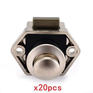 Planet Gates 3010 Small-Pearl Nickel 20 Pack, KAK Car Camper Lock - 20mm Push Lock for Camper Cars, RV Yacht Push lock - Locks for Hardware, Furniture, Cabinets