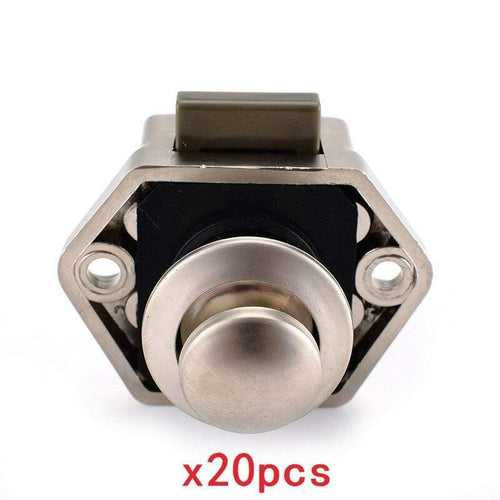 Planet Gates 3010 Small-Pearl Nickel 20 Pack, KAK Car Camper Lock - 20mm Push Lock for Camper Cars, RV Yacht Push lock - Locks for Hardware, Furniture, Cabinets