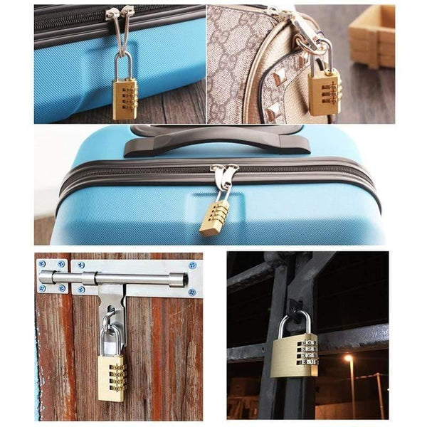 Planet Gates 3010 Solid Brass Copper Security Padlock Password Combination Code Lock For Gym Digital Locker Suitcase Drawer Lock Hardware