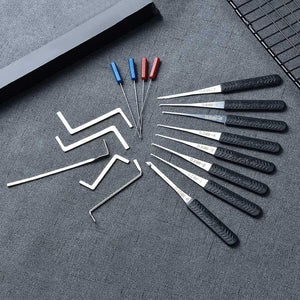 Planet Gates 301003 LT24-Black Practice Padlock With Keys Transparent Visible Lock Pick Broken Key Removing Hook Kit Extractor Set Locksmith Wrench Tool