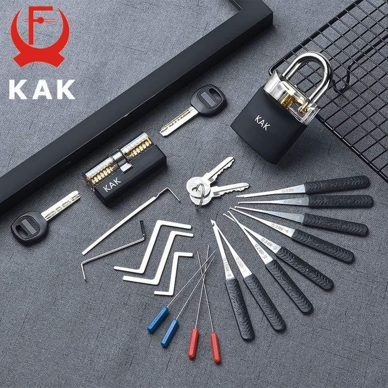 Planet Gates 301003 Practice Padlock With Keys Transparent Visible Lock Pick Broken Key Removing Hook Kit Extractor Set Locksmith Wrench Tool