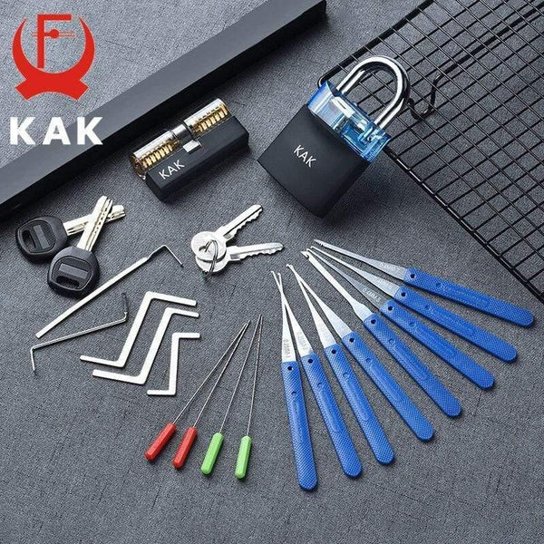 Planet Gates 301003 Practice Padlock With Keys Transparent Visible Lock Pick Broken Key Removing Hook Kit Extractor Set Locksmith Wrench Tool