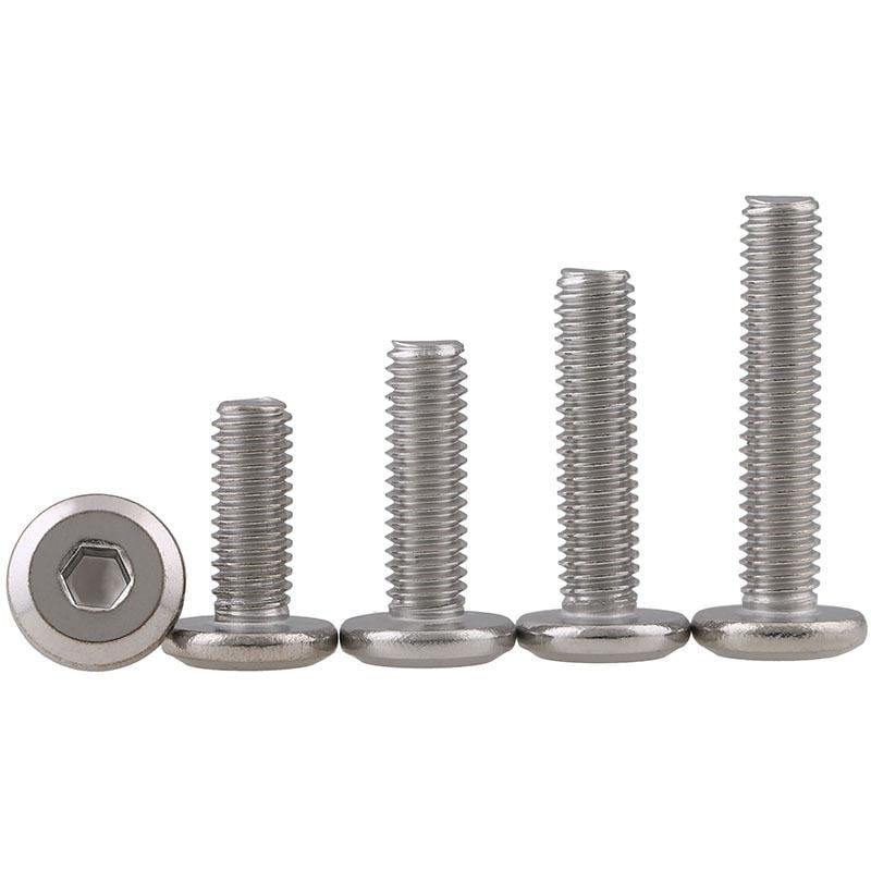 304 Stainless Steel Flat Head Hexagon Socket Bolt M6 M8 Furniture Screw Large Hex Socket Screw Chamfer Bolt 10PCS