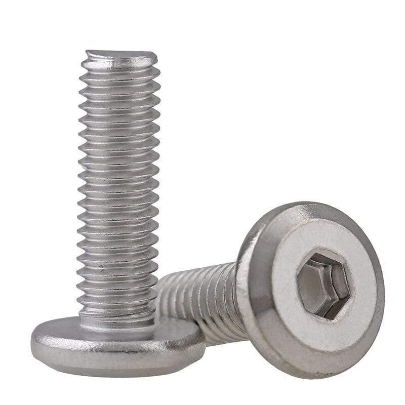 304 Stainless Steel Flat Head Hexagon Socket Bolt M6 M8 Furniture Screw Large Hex Socket Screw Chamfer Bolt 10PCS