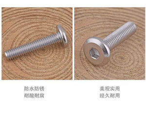 304 Stainless Steel Flat Head Hexagon Socket Bolt M6 M8 Furniture Screw Large Hex Socket Screw Chamfer Bolt 10PCS