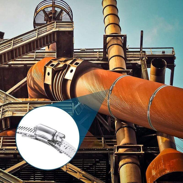 Planet Gates 304 Stainless Steel Worm Clamp Hose Clamp Strap with Fasteners Adjustable DIY Pipe Hose Clamp Ducting Clamp 11.5 Feet