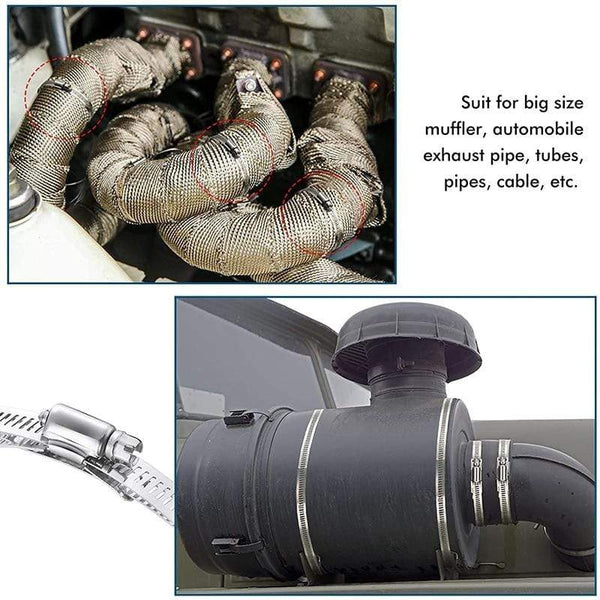 Planet Gates 304 Stainless Steel Worm Clamp Hose Clamp Strap with Fasteners Adjustable DIY Pipe Hose Clamp Ducting Clamp 11.5 Feet