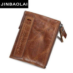 Planet Gates 305Brown / China leather genuine wallet men double coin pocket zipper men wallets with credit card holder short male clutch slim wallet purse hot