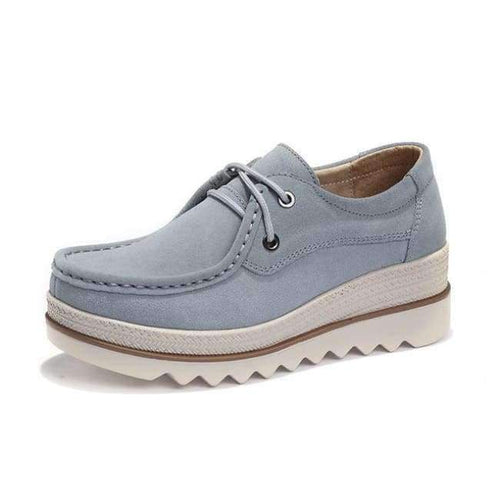 Planet Gates 3089 Grey / 11 STQ 2018 Autumn women flats leather suede platform sneakers women shoes ladies casual lace up flats creepers moccasins shoes