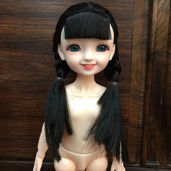 Planet Gates 30CM 1/6 BJD Doll 11 Joints Multicolor Hair 3D Big Eyes Fashion Cute Smile Nude Female Doll DIY Kids Toy for Girl Christmas Gift