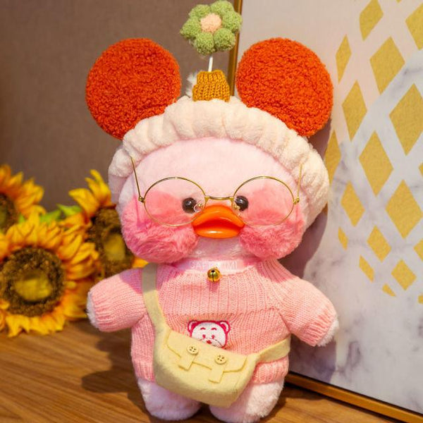 Planet Gates 30CM / 10 30CM Pink LaLafanfan Kawaii Cafe Mimi Yellow Duck Plush Toy Cute Stuffed Doll Soft Animal Dolls Kids Toys Birthday Gift for girl